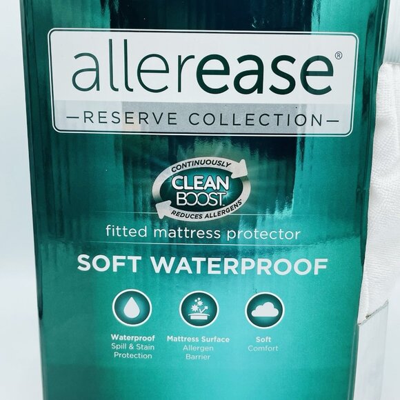 Allerease Queen Size Fitted Mattress Protector Soft Waterproof Clean Boost Cover - Picture 6 of 8